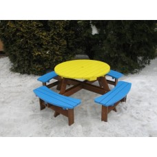 Круглый столик со скамейками П08