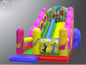 Надувная горка Музыканты